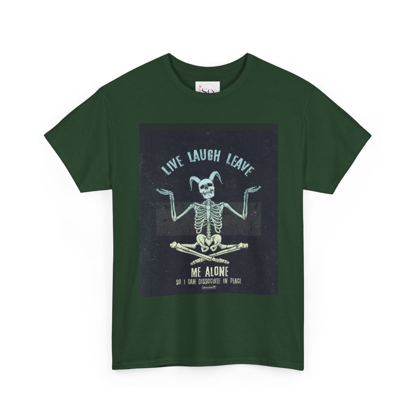 Skeleton Humor Unisex Heavy Cotton Tee - "Live Laugh Leave Me Alone"