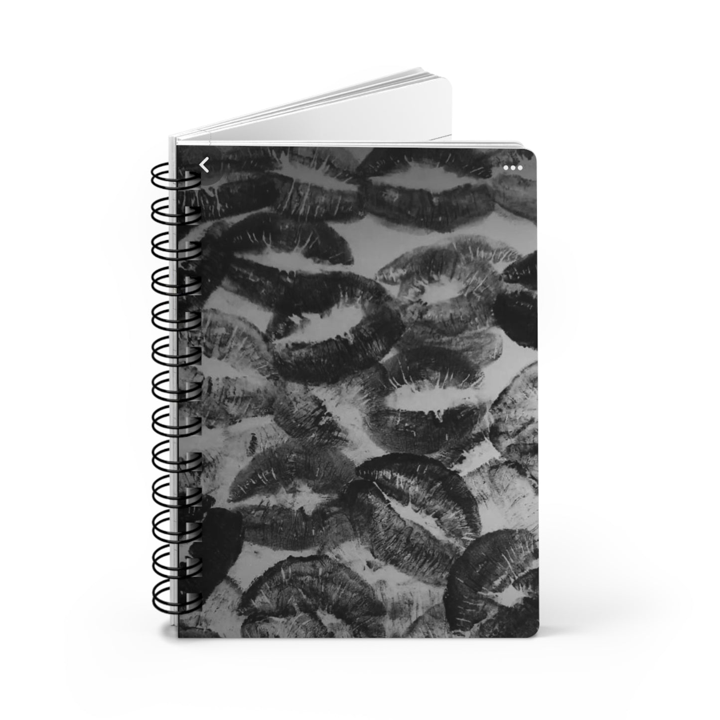 Elegant Kiss Print Spiral Bound Journal, Romantic Gift, Writing Notebook, Love Notes, Diary, Wedding Keepsake, Office Supplies