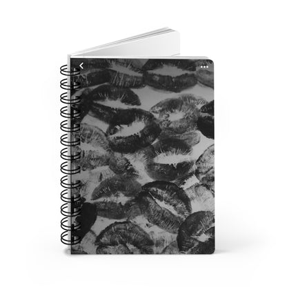 Elegant Kiss Print Spiral Bound Journal, Romantic Gift, Writing Notebook, Love Notes, Diary, Wedding Keepsake, Office Supplies