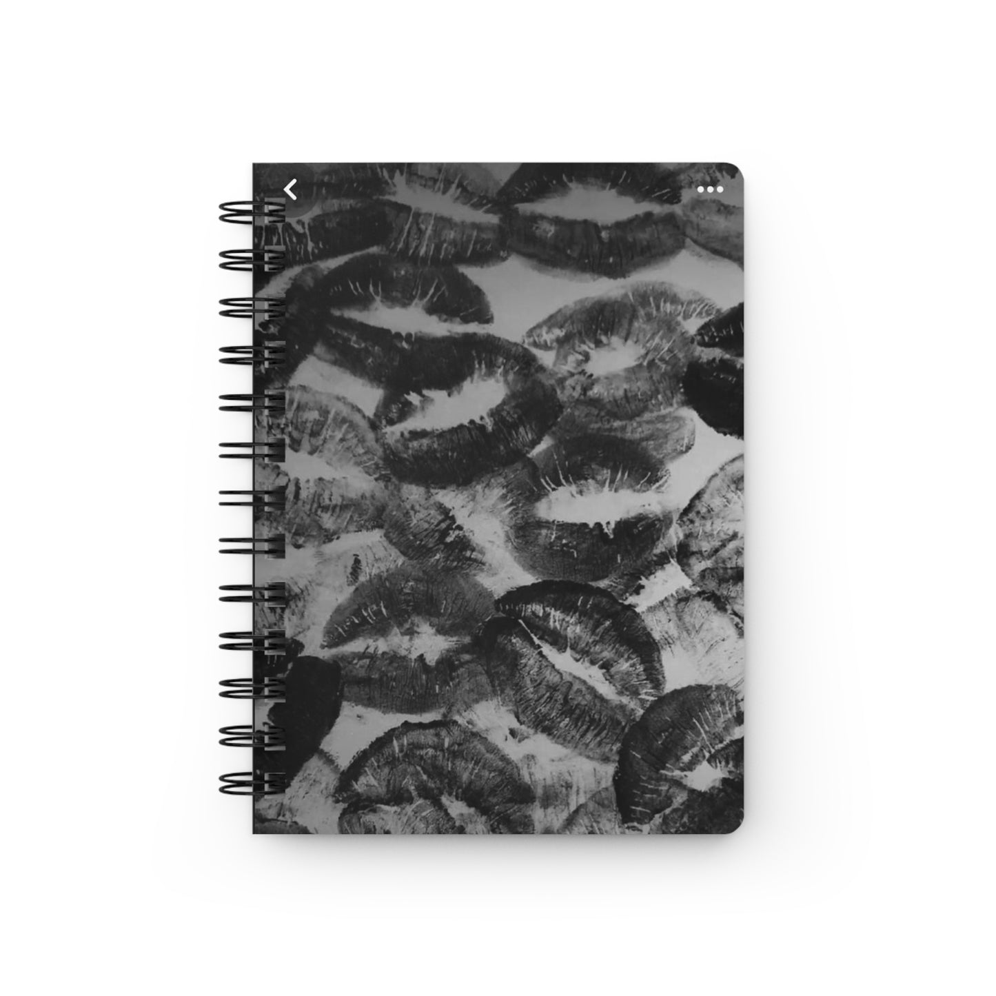 Elegant Kiss Print Spiral Bound Journal, Romantic Gift, Writing Notebook, Love Notes, Diary, Wedding Keepsake, Office Supplies