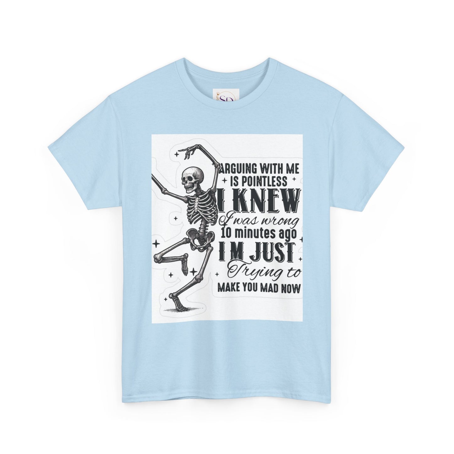 Skeleton Humor Unisex Heavy Cotton Tee - Perfect for Halloween and Casual Wear