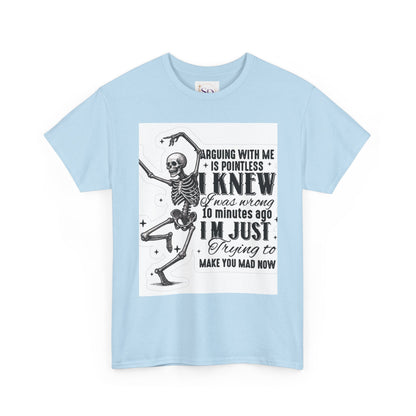 Skeleton Humor Unisex Heavy Cotton Tee - Perfect for Halloween and Casual Wear