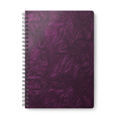 Purple Metallic Notebook, A5 Journal with Softcover, Spiral Bound Diary, Galaxy Design Planner, Unique Stationery Gift