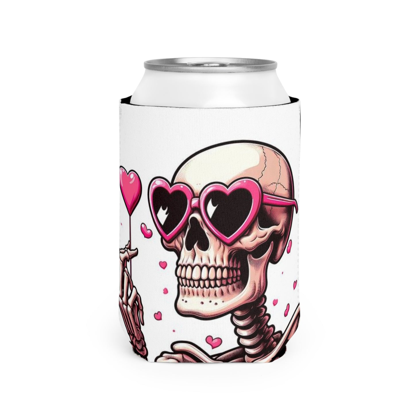 Valentine's Day Skeleton Can Cooler Sleeve