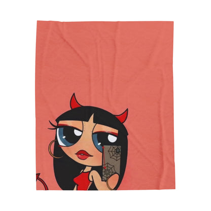 Devilish ImJustAGirl💅🏻🎀🫧~ Velveteen Plush Blanket