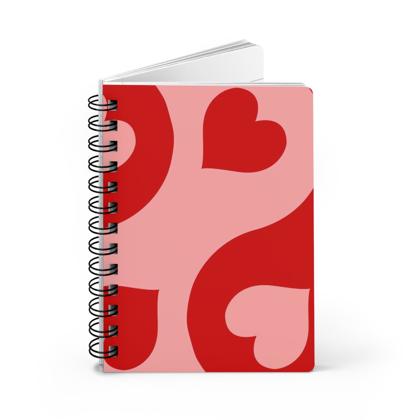 Romantic Heart Spiral Journal, Cute Notebook for Love Notes, Valentine's Day Gift, Creative Planner, Daily Journaling