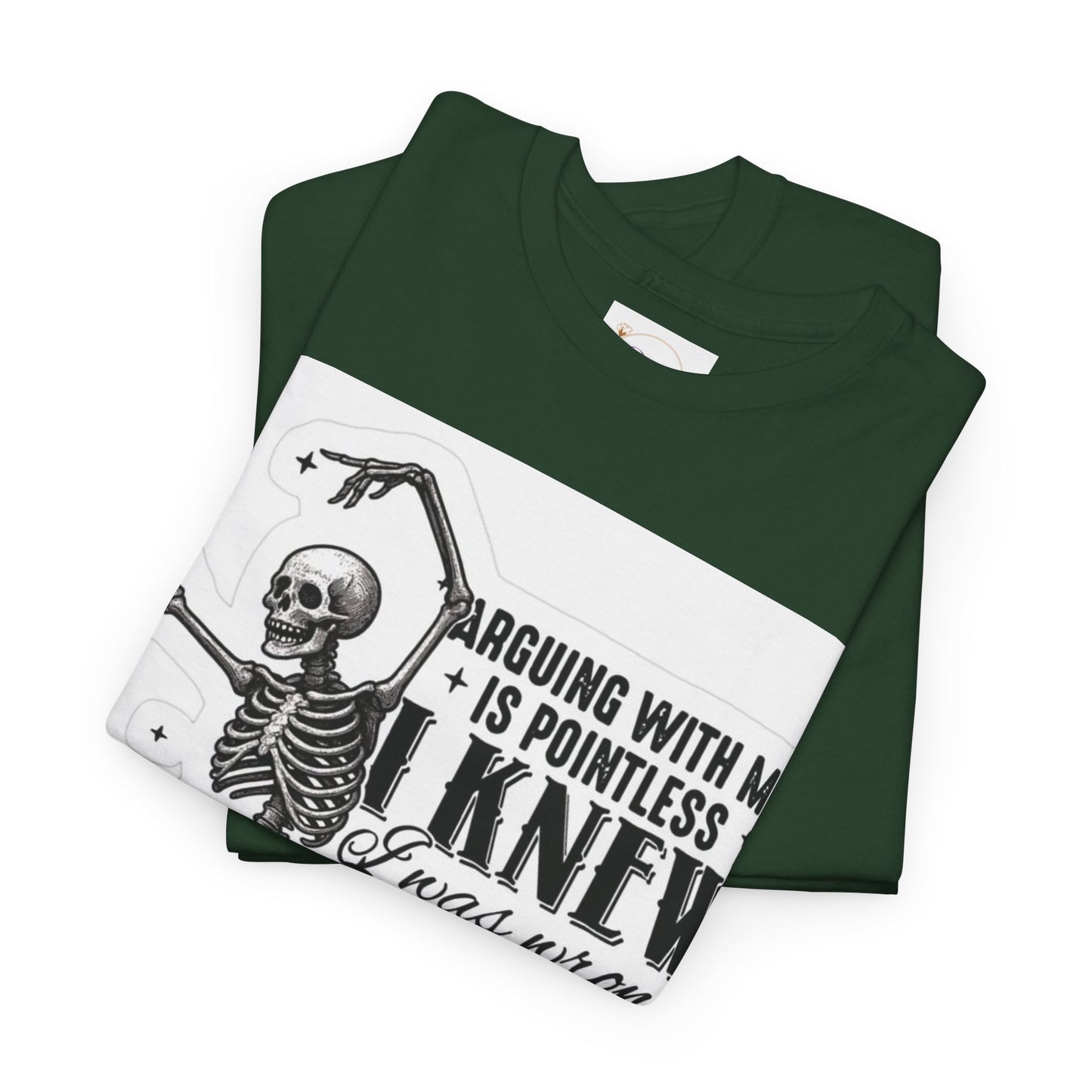 Skeleton Humor Unisex Heavy Cotton Tee - Perfect for Halloween and Casual Wear