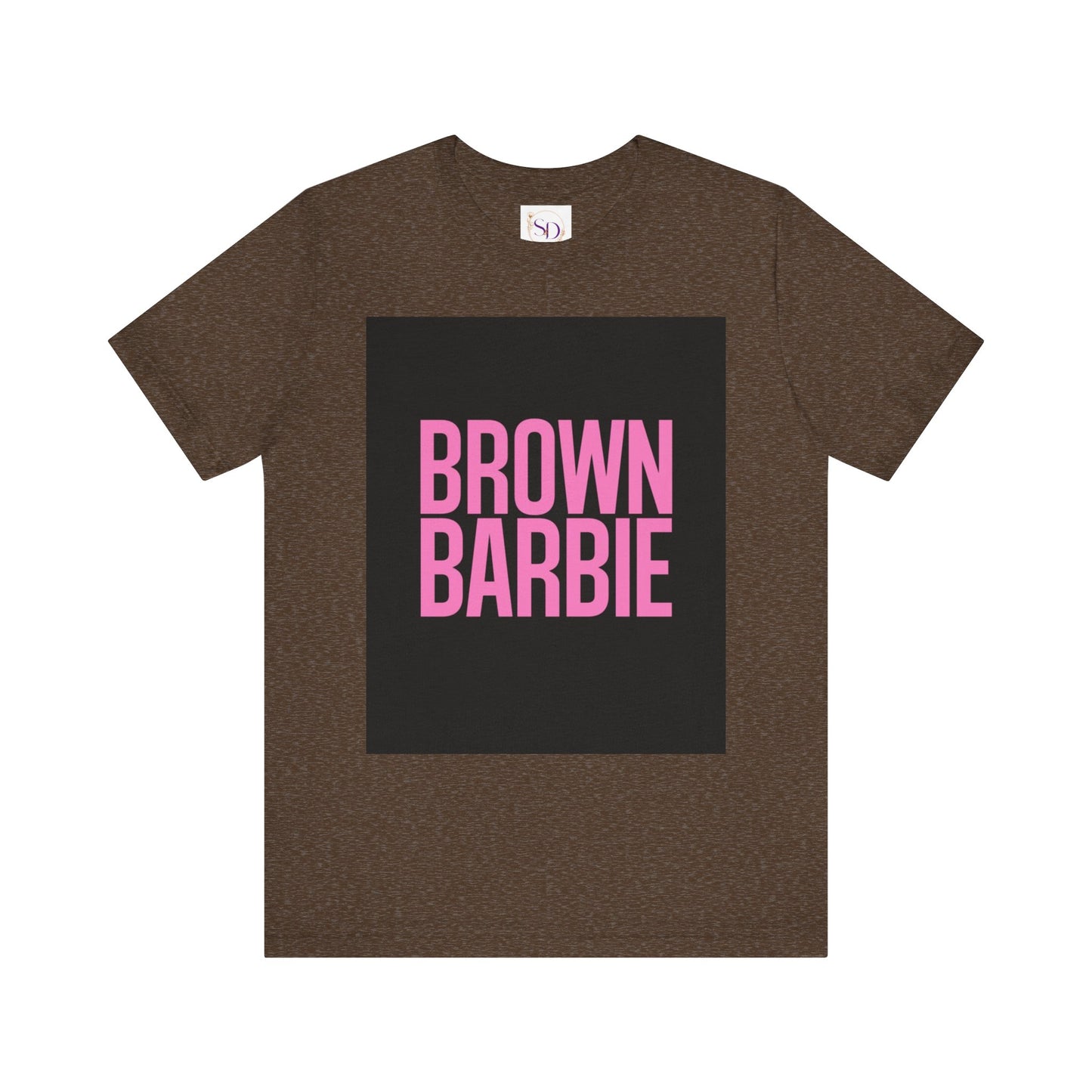 Trendy Unisex Tee - Brown Barbie Graphic T-Shirt for Fashion Lovers, Casual Wear, Gifts for Friends, Birthday, Summer Fun