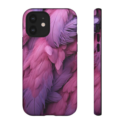 "Rebranding Into A New Badder Bitch" Pink/Purple Feathered Tough Cases