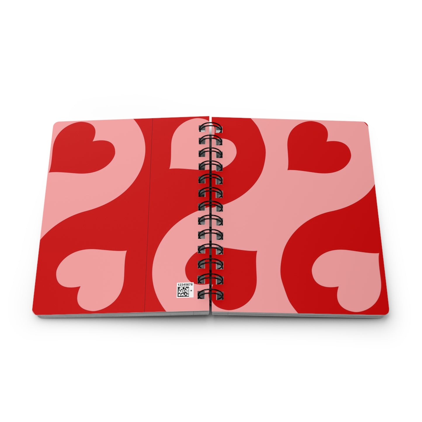 Romantic Heart Spiral Journal, Cute Notebook for Love Notes, Valentine's Day Gift, Creative Planner, Daily Journaling