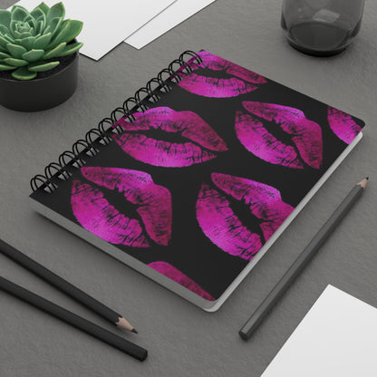 Kiss Mark Spiral Bound Journal - Perfect for Journaling, Memoir Writing, Gifts for Her, Self-Care, Birthday, Valentine's Day, Party