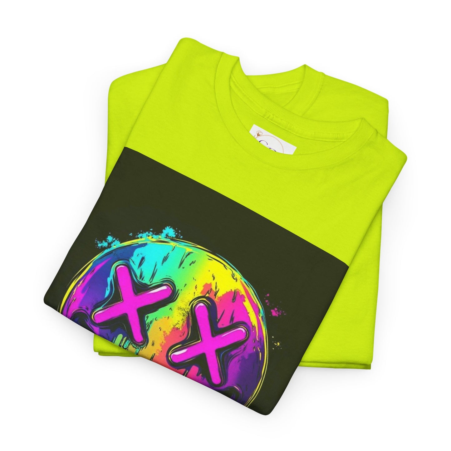Colorful Graffiti Smiley Face Tee, Casual T-Shirt, Gift for Friends, Streetwear Style, Festival Attire, Fun Graphic Tee