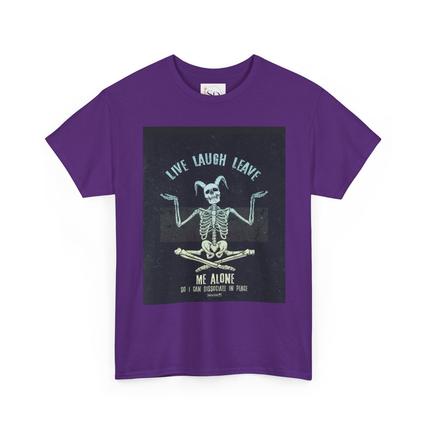 Skeleton Humor Unisex Heavy Cotton Tee - "Live Laugh Leave Me Alone"