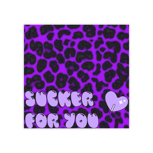 "Sucker For You" violet cheetah print Post-it® Note Pads