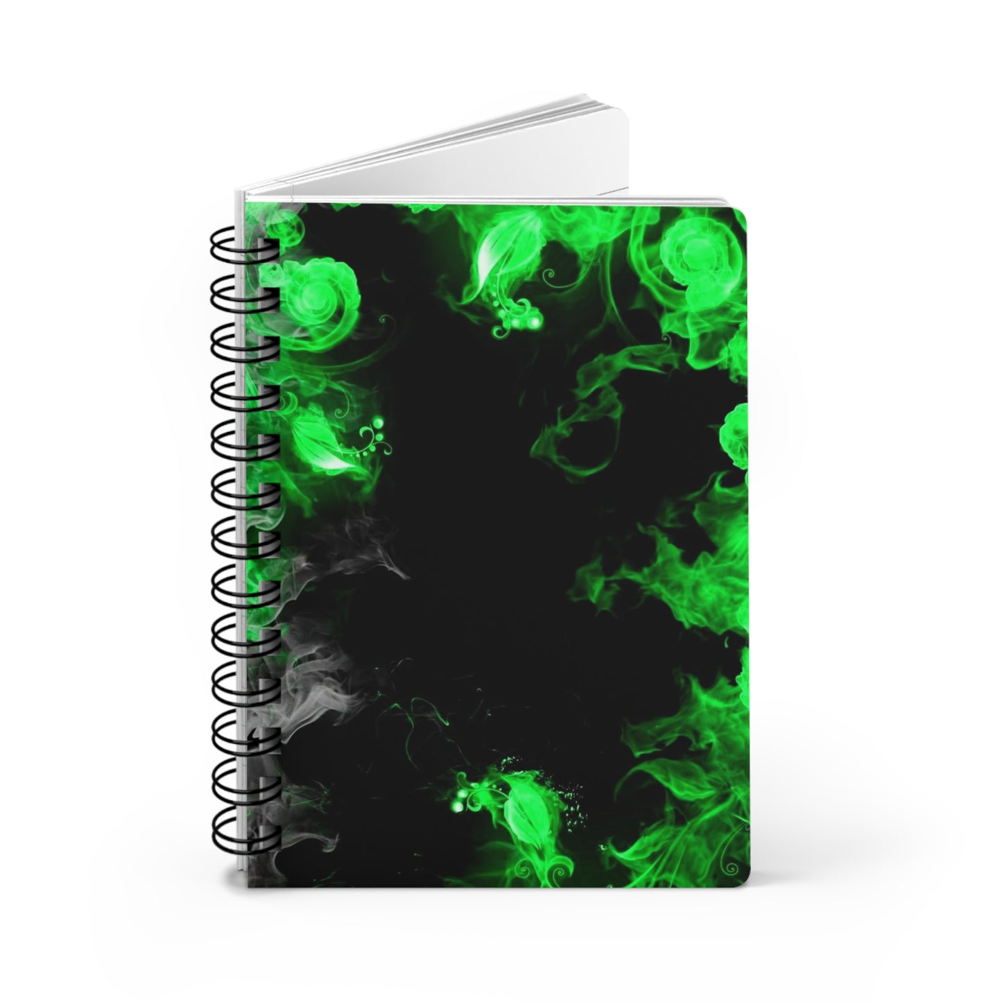 Mystical Green Smoke Spiral Bound Journal - Perfect for Note-Taking, Journaling, Sketching, Gift for Gamers, Unique Decor