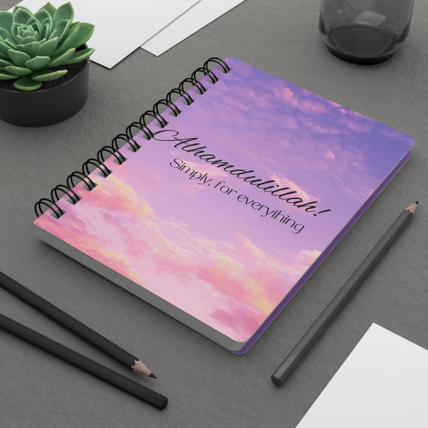 Alhamdulillah! Spiral Bound Journal for Reflection & Gratitude, Personalized Gift for New Beginnings, Perfect for Ramadan, Daily Journal,