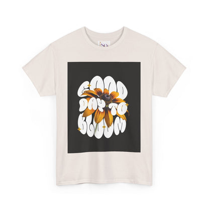Good Day to Bloom Unisex Heavy Cotton Tee, Floral Graphic Tee, Spring Edition T-Shirt, Casual Gift, Nature Lover Apparel