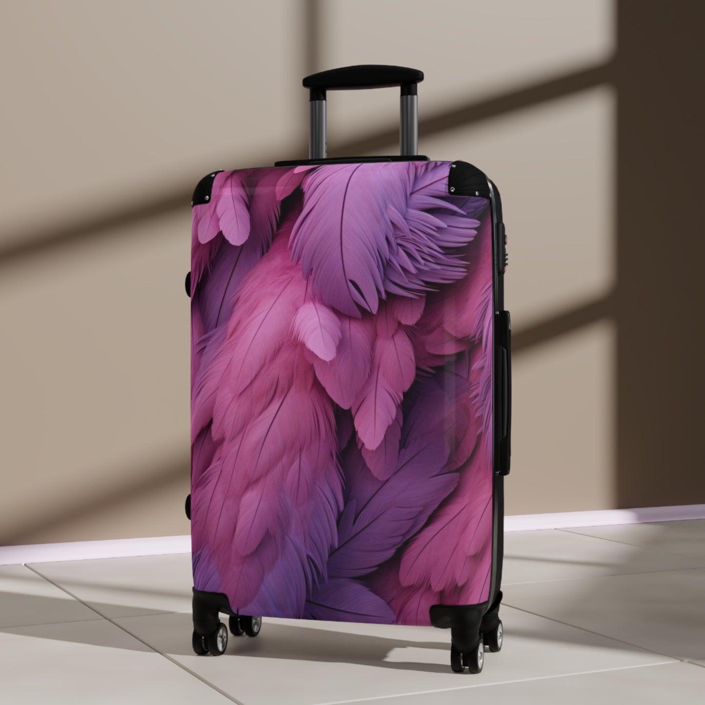 "Rebranding Into A New Badder Bitch" Feathered Suitcase ~ Pink/Purple