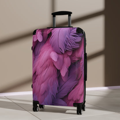 "Rebranding Into A New Badder Bitch" Feathered Suitcase ~ Pink/Purple
