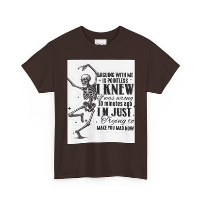 Skeleton Humor Unisex Heavy Cotton Tee - Perfect for Halloween and Casual Wear