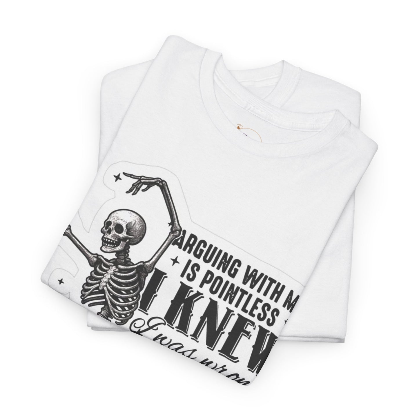 Skeleton Humor Unisex Heavy Cotton Tee - Perfect for Halloween and Casual Wear