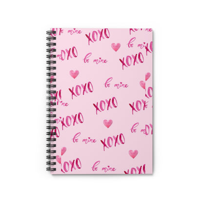Pink XOXO Spiral Notebook - Ruled Line, Cute Journal Diary for Girls, Back to School Stationery, Love Notes Planner, Writing Pad Organizer