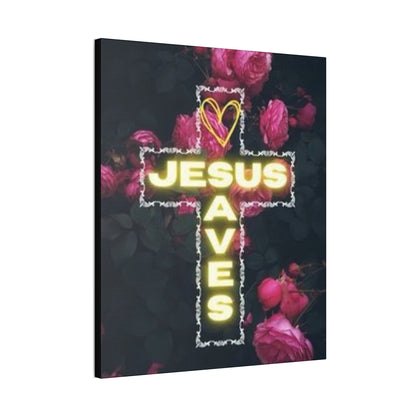 Religious Wall Art, Christian Home Decor, Jesus Saves Canvas, 0.75 inch stretched, Inspirational Gift, Religious Wall Decor, Christian Wall