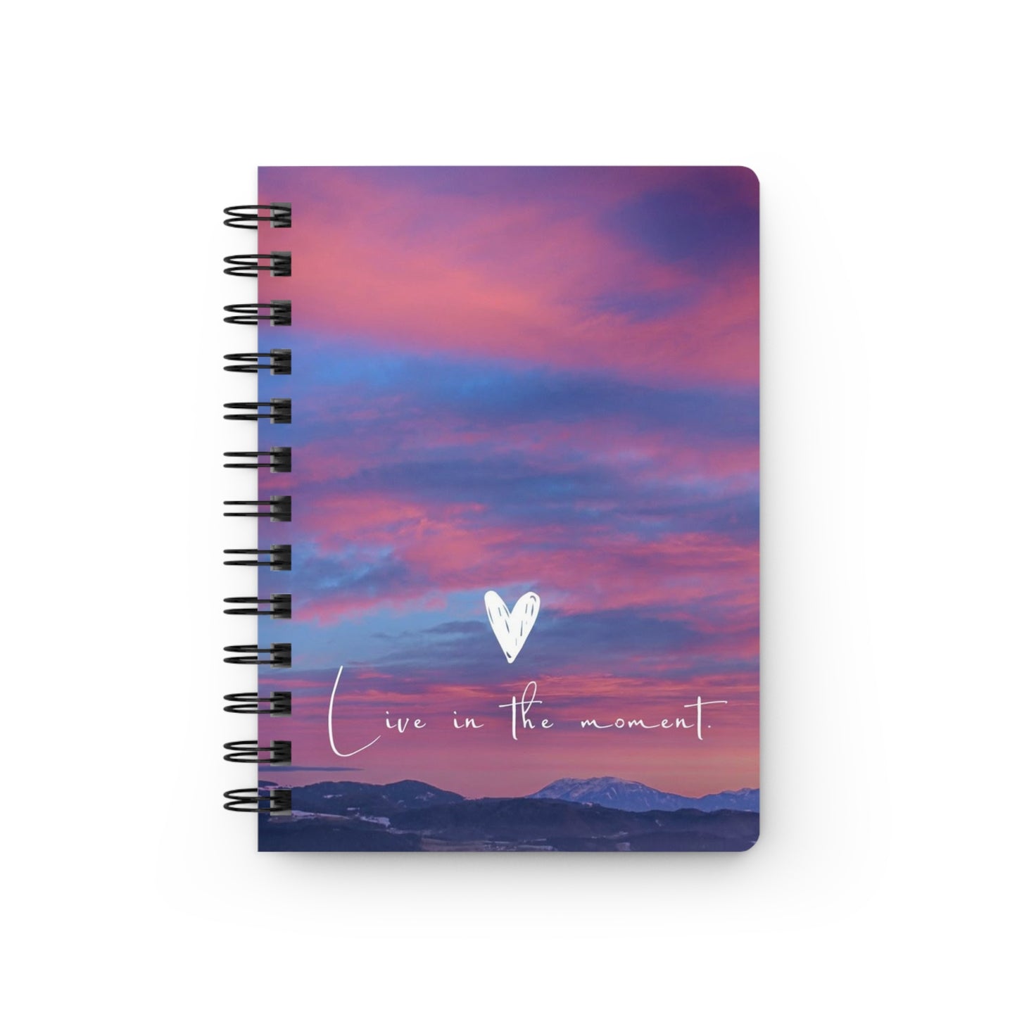 Live in the Moment Spiral Bound Journal ~ Inspirational Gift, Travel Journal, Daily Planner, Eco-Friendly Notepad, Self-Care Diary,