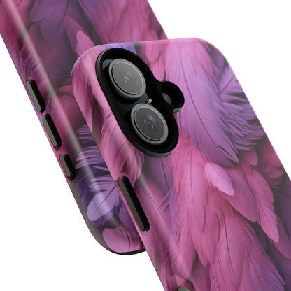 "Rebranding Into A New Badder Bitch" Pink/Purple Feathered Tough Cases