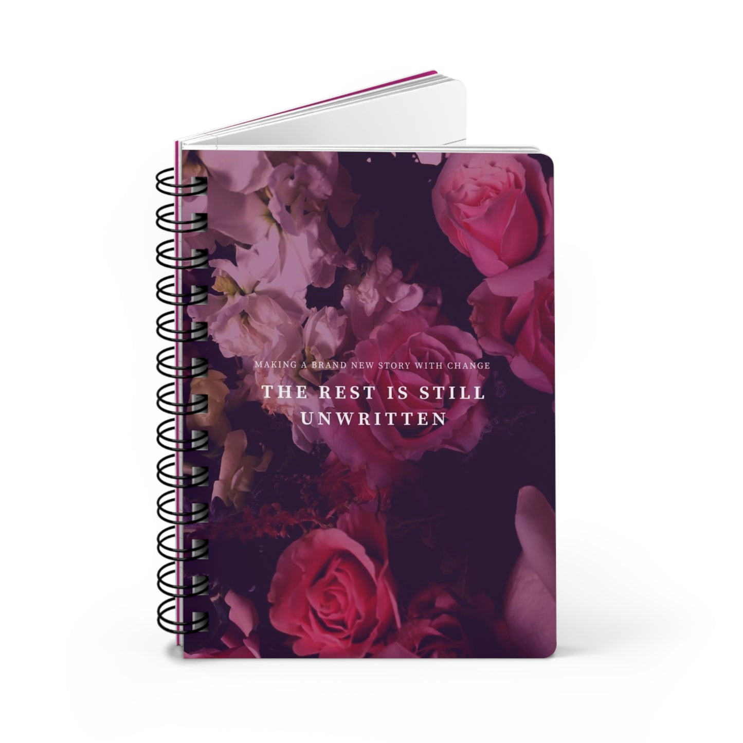 Inspirational Spiral Bound Journal ~ Unwritten Story Notebook, Self-Reflection, Creative Writing, Gift for Writers, Floral Design