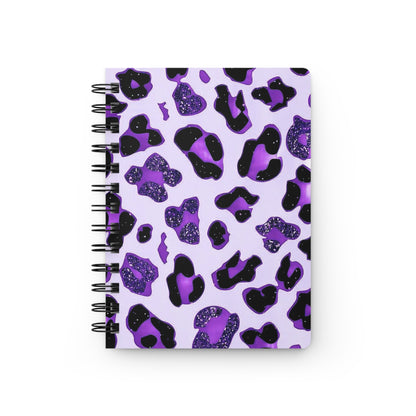 Purple Leopard Print Spiral Bound Journal | Creative Notepad for Artists, Gift for Students, Journal for Thoughts, Writing, Sketching
