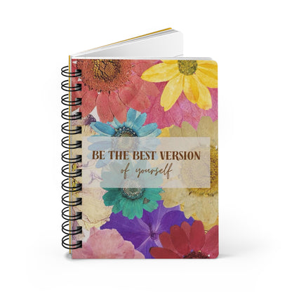 Floral Inspirational Spiral Bound Journal, Motivational Notebook for Self-Improvement, Perfect Gift for Students, Journaling, and
