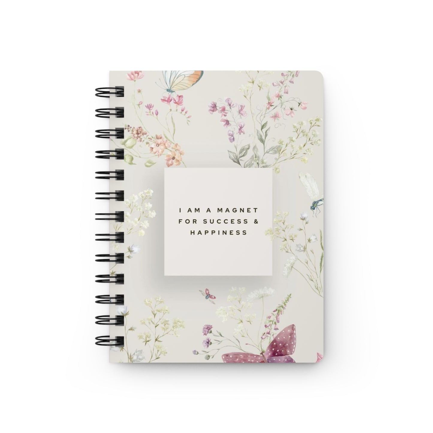 Inspirational Floral Spiral Bound Journal, Writes Success & Happiness, Motivational Diary, Gift for Students, Self-Care