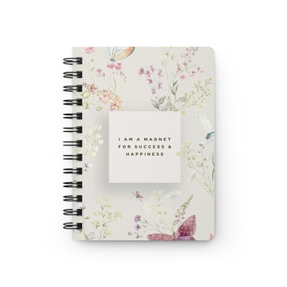 Inspirational Floral Spiral Bound Journal, Writes Success & Happiness, Motivational Diary, Gift for Students, Self-Care