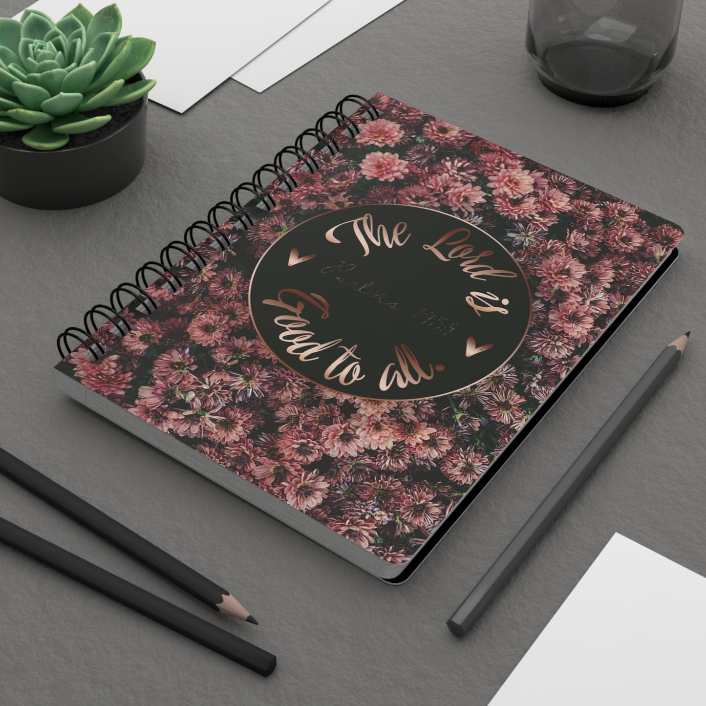 Inspiring Floral Spiral Bound Journal - Perfect for Notes, Journaling, Bible Study, Gratitude & Reflection, Gift for Writers