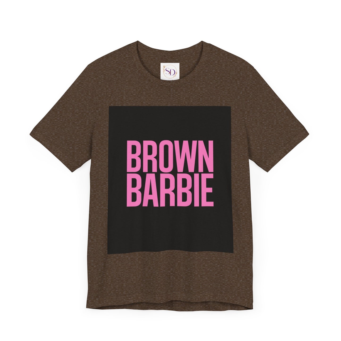 Trendy Unisex Tee - Brown Barbie Graphic T-Shirt for Fashion Lovers, Casual Wear, Gifts for Friends, Birthday, Summer Fun