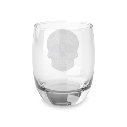 Sugar Skull Whiskey Glass, Halloween Decor, Gift for Whiskey Lovers, Day of the Dead Glass, Home Bar Essential