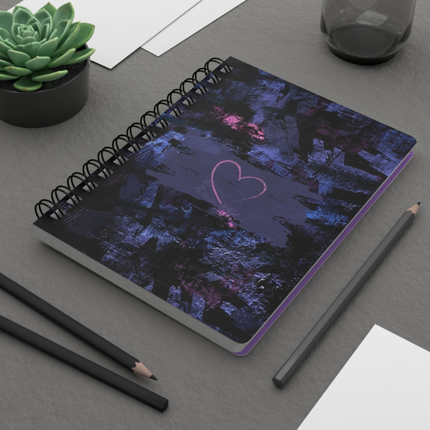 Boho Heart Spiral Bound Journal, Art Journal, Sketchbook, Travel Notebook, Gift for Writers, Mindfulness Diary