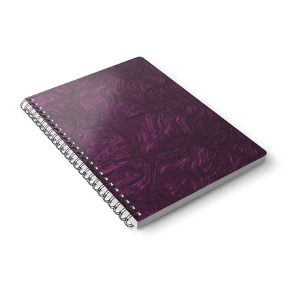Purple Metallic Notebook, A5 Journal with Softcover, Spiral Bound Diary, Galaxy Design Planner, Unique Stationery Gift