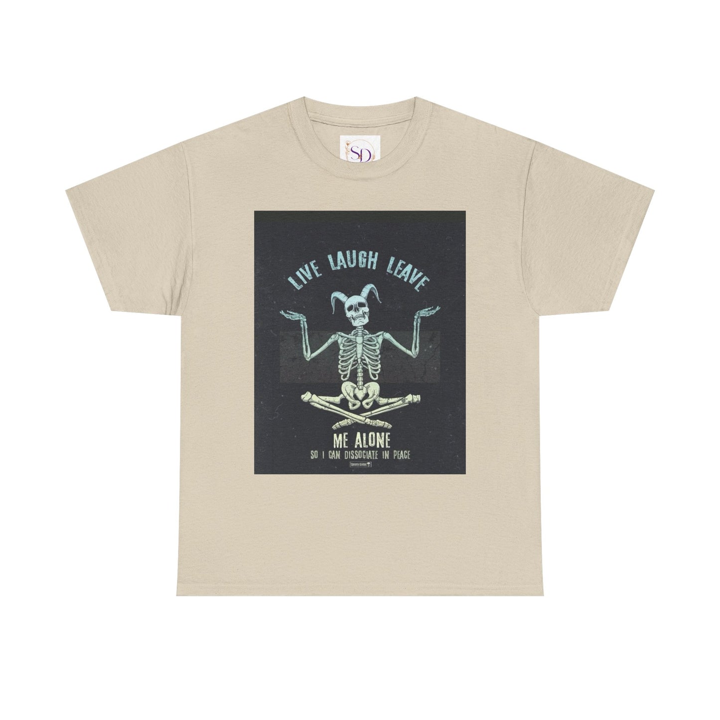 Skeleton Humor Unisex Heavy Cotton Tee - "Live Laugh Leave Me Alone"