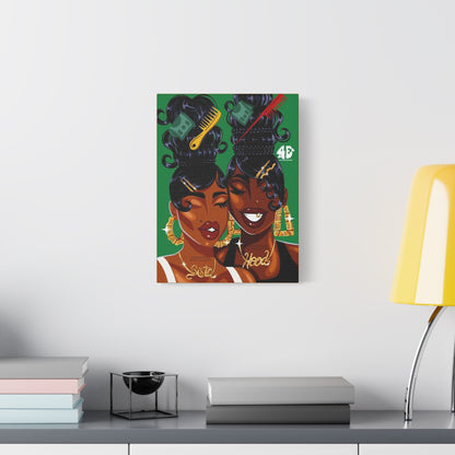Sisterhood Canvas Print, Bold Black Girl Art, Home Decor, Unique Gift, Inspirational Wall Art, Afrocentric Gift, Celebration of Culture