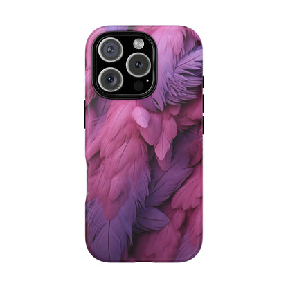 "Rebranding Into A New Badder Bitch" Pink/Purple Feathered Tough Cases