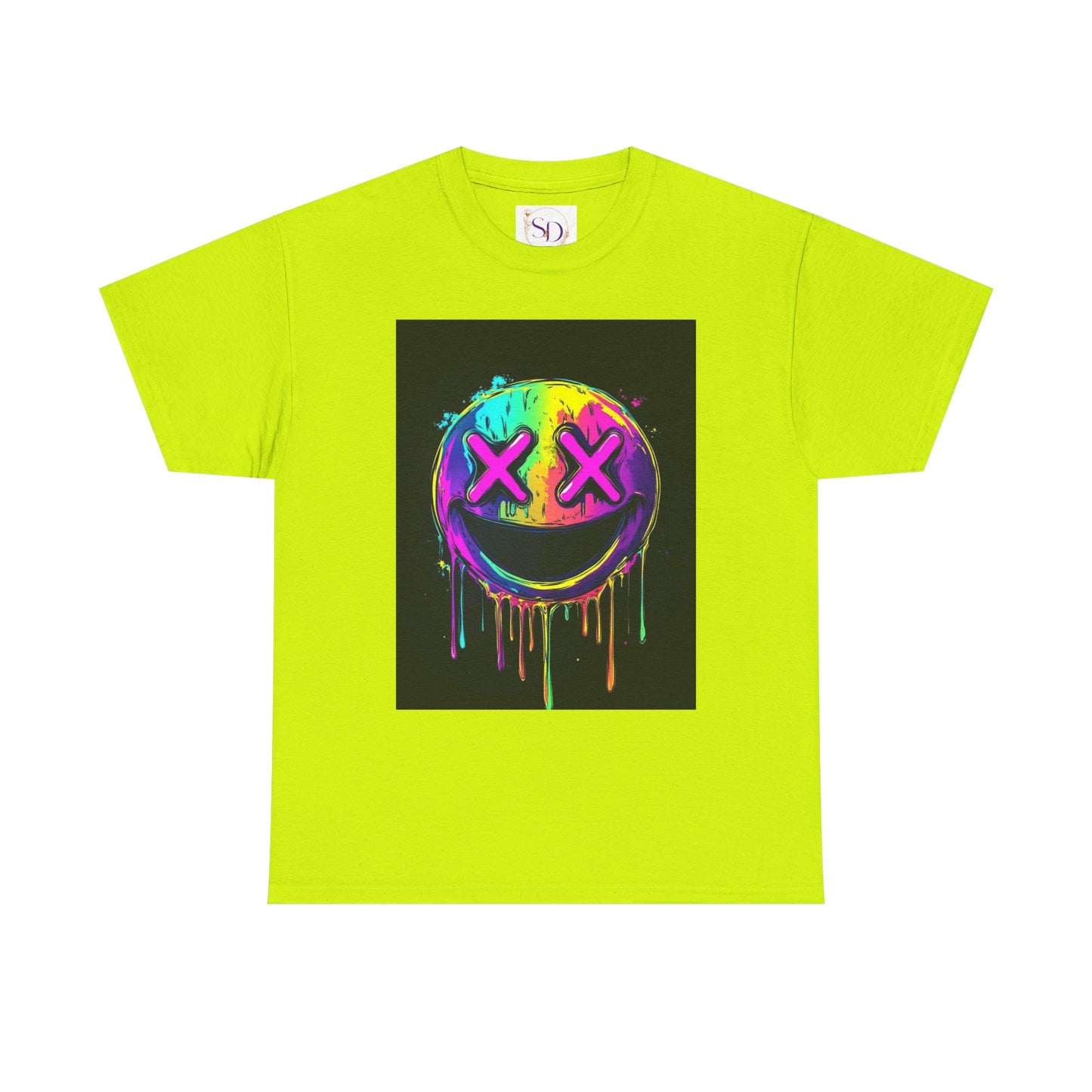 Colorful Graffiti Smiley Face Tee, Casual T-Shirt, Gift for Friends, Streetwear Style, Festival Attire, Fun Graphic Tee