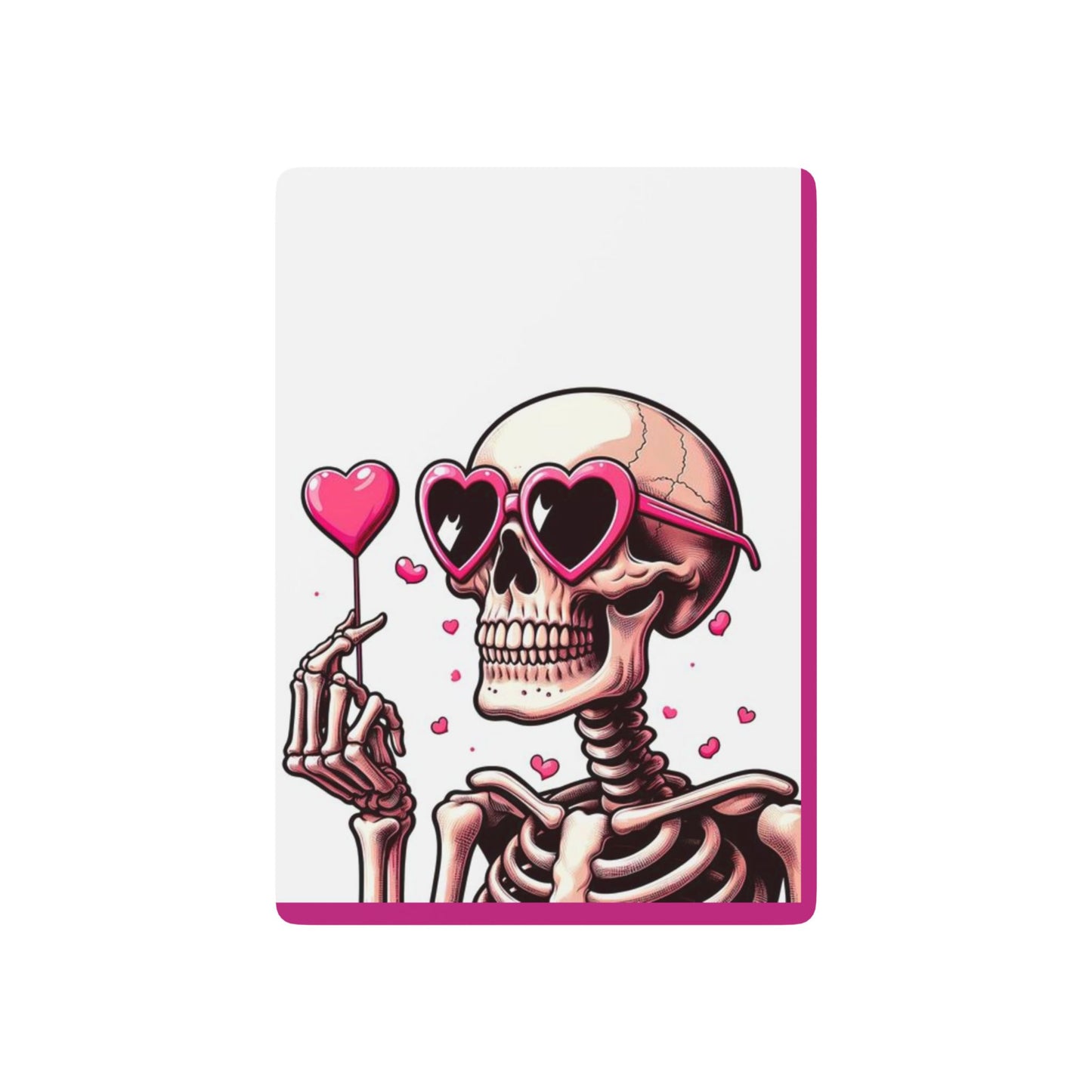 Pink Hearts Skeleton Poker Playing Cards