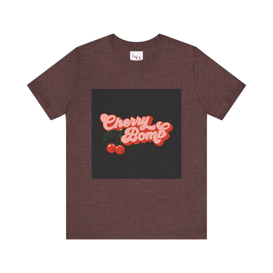 Cherry Bomb Unisex Tee | Playful Graphic T-Shirt for Casual Wear, Gifts for Friends, Summer Style, Music Lovers, Fun Tees