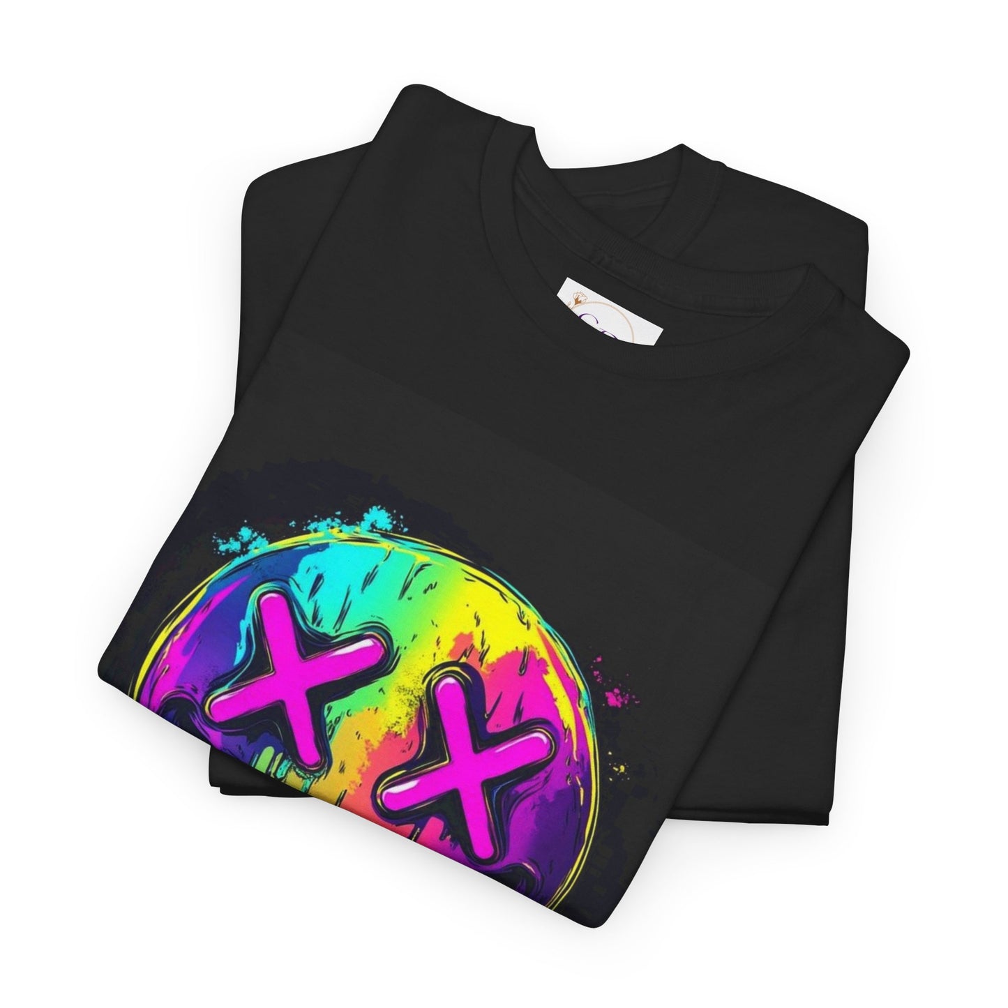 Colorful Graffiti Smiley Face Tee, Casual T-Shirt, Gift for Friends, Streetwear Style, Festival Attire, Fun Graphic Tee