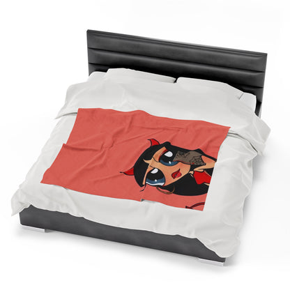 Devilish ImJustAGirl💅🏻🎀🫧~ Velveteen Plush Blanket