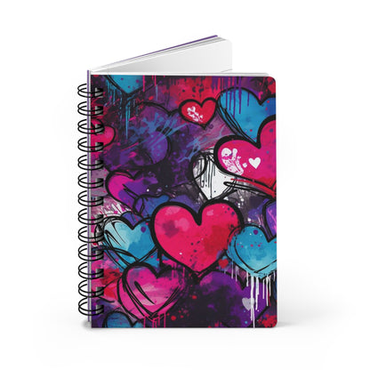 Colorful Heart Spiral Bound Journal, Love Notebook, Cute Gift for Valentine's Day, Art Journal, Doodle Book, Creative Writing