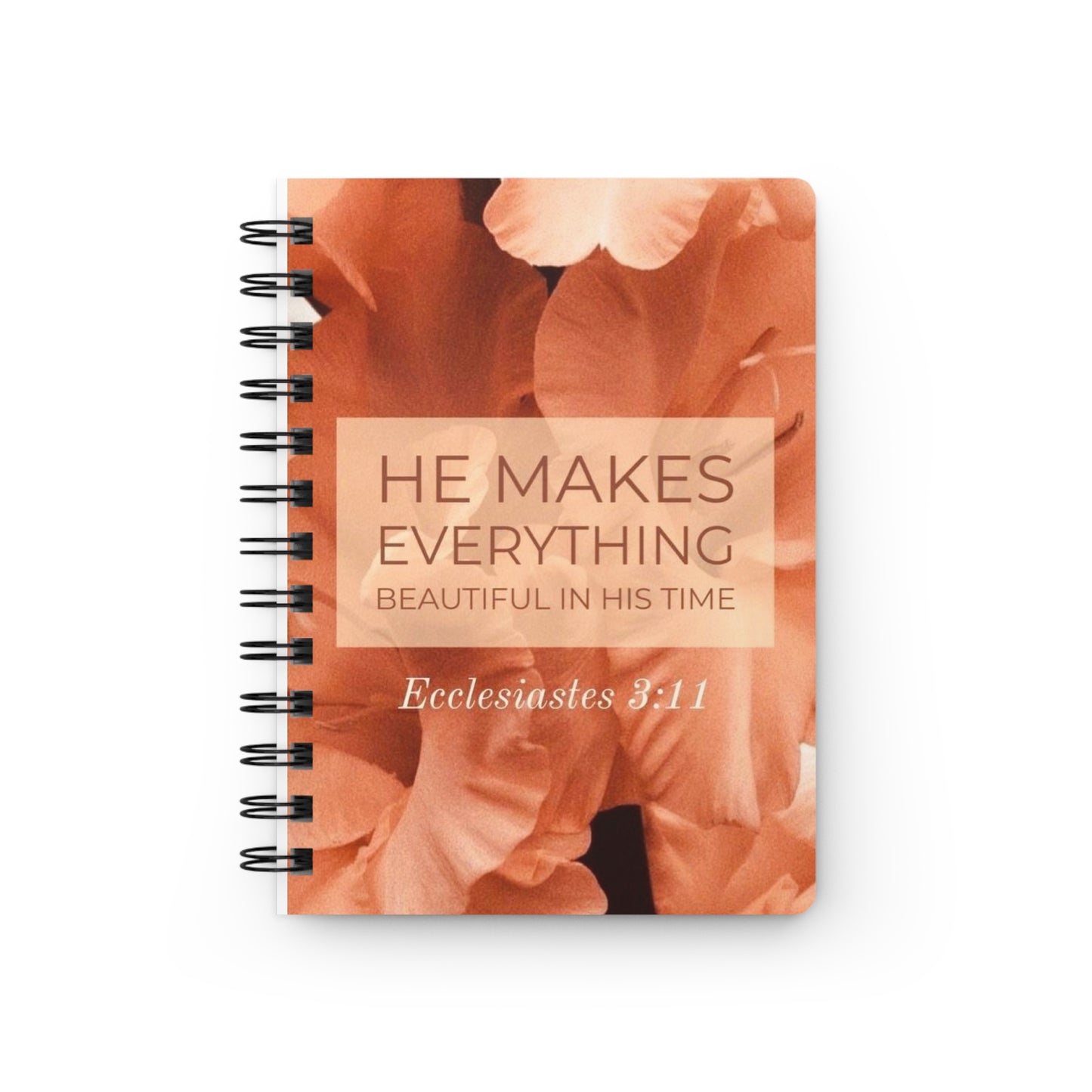 Inspirational Spiral Bound Journal - Floral Design, Faith Journal, Gratitude Planner, Bible Verse Notebook, Gift for Her, Motivational