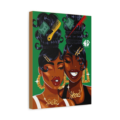 Sisterhood Canvas Print, Bold Black Girl Art, Home Decor, Unique Gift, Inspirational Wall Art, Afrocentric Gift, Celebration of Culture